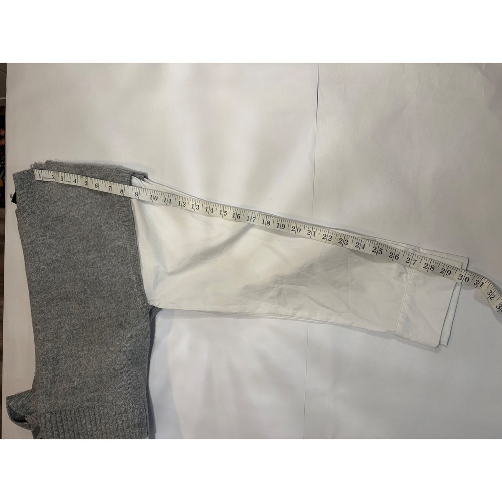 NEW VICI Grey Knit Sweater Vest White Button Down Layered Tie Back Top Small - Picture 5 of 13